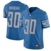 Wholesale Cheap Nike Lions #30 Jeff Okudah Blue Team Color Men's Stitched NFL Vapor Untouchable Limited Jersey