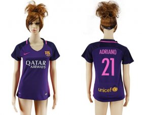 Wholesale Cheap Women\'s Barcelona #21 Adriano Away Soccer Club Jersey