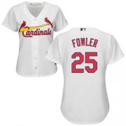 Wholesale Cheap Cardinals #25 Dexter Fowler White Home Women's Stitched MLB Jersey