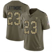 Wholesale Cheap Nike Saints #23 Marshon Lattimore Olive/Camo Youth Stitched NFL Limited 2017 Salute to Service Jersey
