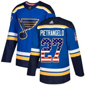 Wholesale Cheap Adidas Blues #27 Alex Pietrangelo Blue Home Authentic USA Flag Stitched NHL Jersey