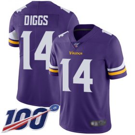 Wholesale Cheap Nike Vikings #14 Stefon Diggs Purple Team Color Men\'s Stitched NFL 100th Season Vapor Limited Jersey