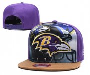 Wholesale Cheap Ravens Team Logo Purple Adjustable Leather Hat TX