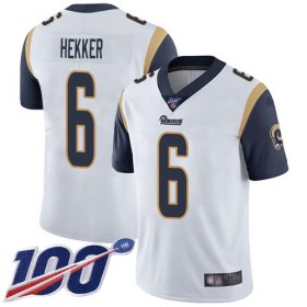 Wholesale Cheap Nike Rams #6 Johnny Hekker White Men\'s Stitched NFL 100th Season Vapor Limited Jersey