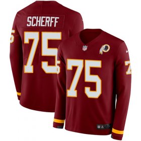 Wholesale Cheap Nike Redskins #75 Brandon Scherff Burgundy Red Team Color Men\'s Stitched NFL Limited Therma Long Sleeve Jersey