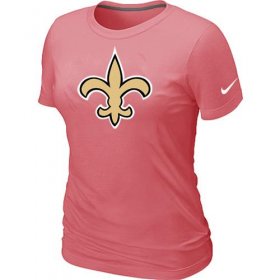 Wholesale Cheap Women\'s Nike New Orleans Saints Pink Logo T-Shirt