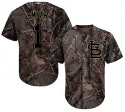 Wholesale Cheap Cardinals #1 Ozzie Smith Camo Realtree Collection Cool Base Stitched MLB Jersey