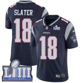 Wholesale Cheap Nike Patriots #18 Matt Slater Navy Blue Team Color Super Bowl LIII Bound Men\'s Stitched NFL Vapor Untouchable Limited Jersey