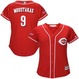Wholesale Cheap Reds #9 Mike Moustakas Red Alternate Women\'s Stitched MLB Jersey