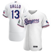 Wholesale Cheap Texas Rangers #13 Joey Gallo Men's Nike White Home 2020 Authentic Player MLB Jersey