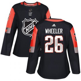 Wholesale Cheap Adidas Jets #26 Blake Wheeler Black 2018 All-Star Central Division Authentic Women\'s Stitched NHL Jersey