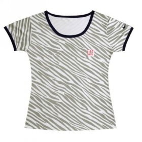 Wholesale Cheap Women\'s Nike New York Giants Chest Embroidered Logo Zebra Stripes T-Shirt