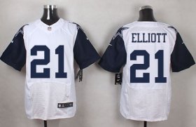 Wholesale Cheap Nike Cowboys #21 Ezekiel Elliott White Men\'s Stitched NFL Elite Rush Jersey