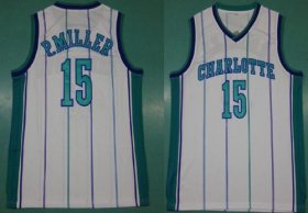 Wholesale Cheap Mitchell And Ness Hornets #15 Percy Miller White Throwback Stitched NBA Jersey
