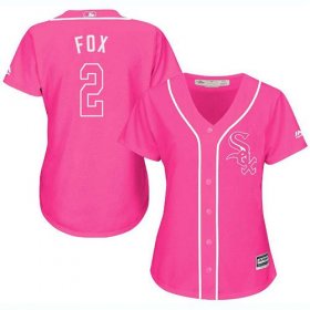 Wholesale Cheap White Sox #2 Nellie Fox Pink Fashion Women\'s Stitched MLB Jersey