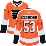 Wholesale Cheap Adidas Flyers #53 Shayne Gostisbehere Orange Home Authentic Women's Stitched NHL Jersey