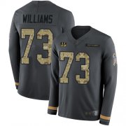 Wholesale Cheap Nike Bengals #73 Jonah Williams Anthracite Salute to Service Men's Stitched NFL Limited Therma Long Sleeve Jersey