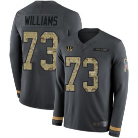 Wholesale Cheap Nike Bengals #73 Jonah Williams Anthracite Salute to Service Men\'s Stitched NFL Limited Therma Long Sleeve Jersey