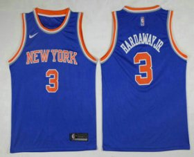 Wholesale Cheap Men\'s New York Knicks #5 Tim Hardaway Jr Blue 2017-2018 Nike Icon Edition Swingman Jersey
