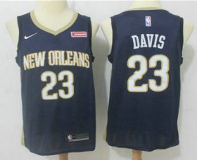 Wholesale Cheap Men\'s New Orleans Pelicans #23 Anthony Davis New Navy Blue 2017-2018 Nike Swingman zatarains Stitched NBA Jersey