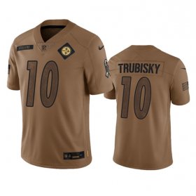 Wholesale Cheap Men\'s Pittsburgh Steelers #10 Mitch Trubisky 2023 Brown Salute To Service Limited Football Stitched Jersey