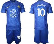 Wholesale Cheap Men 2021-2022 Club Chelsea home blue 10 Nike Soccer Jersey