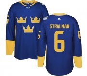 Wholesale Cheap Team Sweden #6 Anton Stralman Blue 2016 World Cup Stitched NHL Jersey