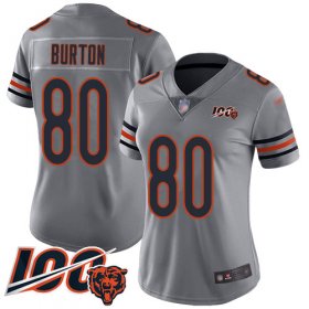 Wholesale Cheap Nike Bears #80 Trey Burton Silver Women\'s Stitched NFL Limited Inverted Legend 100th Season Jersey