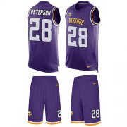 Wholesale Cheap Nike Vikings #28 Adrian Peterson Purple Team Color Men's Stitched NFL Limited Tank Top Suit Jersey