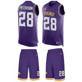 Wholesale Cheap Nike Vikings #28 Adrian Peterson Purple Team Color Men\'s Stitched NFL Limited Tank Top Suit Jersey