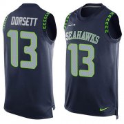 Wholesale Cheap Nike Seahawks #13 Phillip Dorsett Steel Blue Team Color Men's Stitched NFL Limited Tank Top Jersey