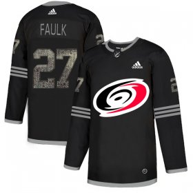 Wholesale Cheap Adidas Hurricanes #27 Justin Faulk Black Authentic Classic Stitched NHL Jersey