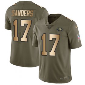 Wholesale Cheap Nike 49ers #17 Emmanuel Sanders Olive/Gold Men\'s Stitched NFL Limited 2017 Salute To Service Jersey