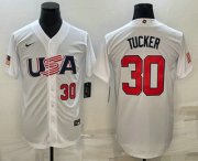 Cheap Men's USA Baseball #30 Kyle Tucker Number 2023 White World Baseball Classic Stitched Jerseys