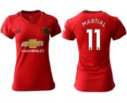 Wholesale Cheap Women's Manchester United #11 Martial Red Home Soccer Club Jersey