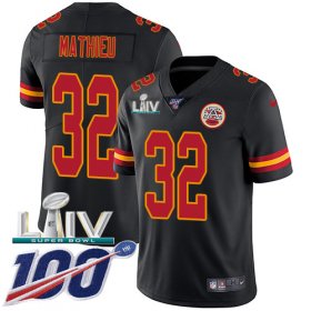 Wholesale Cheap Nike Chiefs #32 Tyrann Mathieu Black Super Bowl LIV 2020 Men\'s Stitched NFL Limited Rush 100th Season Jersey