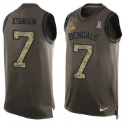 Wholesale Cheap Nike Bengals #7 Boomer Esiason Green Men's Stitched NFL Limited Salute To Service Tank Top Jersey