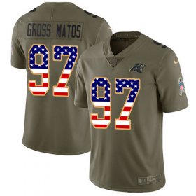 Wholesale Cheap Nike Panthers #97 Yetur Gross-Matos Olive/USA Flag Men\'s Stitched NFL Limited 2017 Salute To Service Jersey