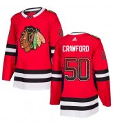 Wholesale Cheap Adidas Blackhawks #50 Corey Crawford Red Home Authentic Drift Fashion Stitched NHL Jersey