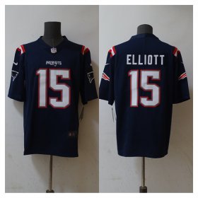 Wholesale Cheap Men\'s New England Patriots #15 Ezekiel Elliott Navy Vapor Untouchable Stitched Football Jersey