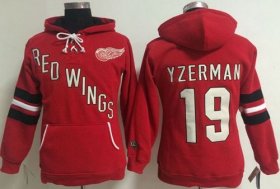 Wholesale Cheap Detroit Red Wings #19 Steve Yzerman Red Women\'s Old Time Heidi NHL Hoodie