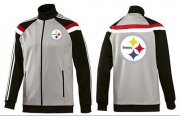 Wholesale Cheap NFL Pittsburgh Steelers Team Logo Jacket Grey
