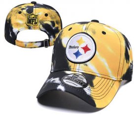 Wholesale Cheap Steelers Team Logo Yellow Black Peaked Adjustable Fashion Hat YD
