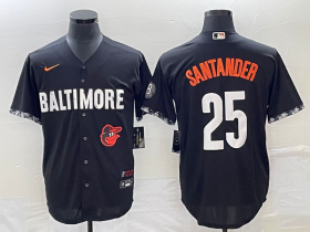 Wholesale Cheap Men\'s Baltimore Orioles #25 Anthony Santander Black 2023 City Connect Cool Base Stitched Jersey 1