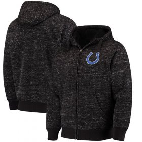 Wholesale Cheap Men\'s Indianapolis Colts G-III Sports by Carl Banks Heathered Black Discovery Sherpa Full-Zip Jacket