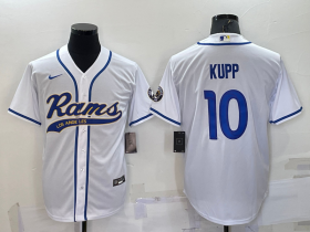 Wholesale Men\'s Los Angeles Rams #10 Cooper Kupp White Stitched Cool Base Nike Baseball Jersey