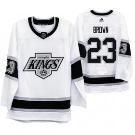 Wholesale Cheap Los Angeles Kings #23 Dustin Brown Men\'s Adidas 2019-20 Heritage White Throwback 90s NHL Jersey