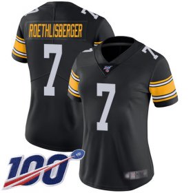 Wholesale Cheap Nike Steelers #7 Ben Roethlisberger Black Alternate Women\'s Stitched NFL 100th Season Vapor Limited Jersey