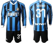 Wholesale Cheap Inter Milan #37 Skriniar Home Long Sleeves Soccer Club Jersey