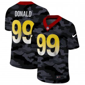 Cheap Los Angeles Rams #99 Aaron Donald Men\'s Nike 2020 Black CAMO Vapor Untouchable Limited Stitched NFL Jersey